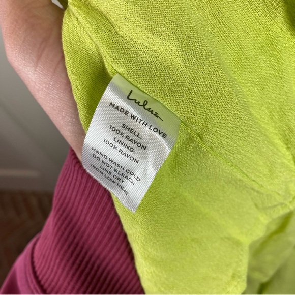 Lulus Island Time Lime Green ruffled midi dress beach vacation spring summer - Picture 3 of 9